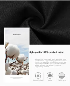 Close-up of black 100% combed cotton fabric with carbon brushed soft texture
