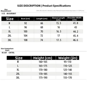 Detailed size guide table for men's slim fit polo shirt with measurements in centimeters