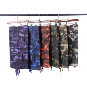 Short Cargo Camouflage d'Extérieur pour Hommes Multi Poches en Coton Été Sportif Style Militaire Tactique Décontracté