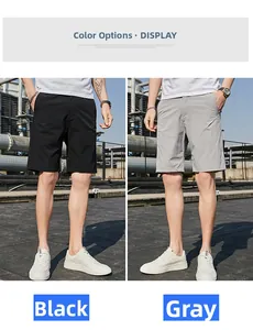 Comparaison de shorts décontractés ajustés et extensibles pour hommes noir et gris