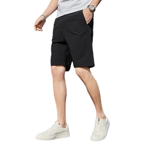 Short décontracté noir pour homme en tissu léger à séchage rapide et coupe ajustée