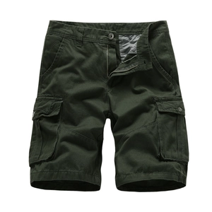Short cargo classique vert armée pour homme en coton résistant avec poches latérales larges