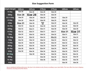 Size suggestion chart for men's cargo shorts based on height and weight dimensions