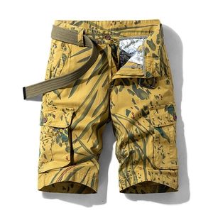 Men's Multi-Pocket Cargo Shorts With Belt Breathable Cotton Blend Camouflage Print Casual Outdoor Summer Streetwear Bottoms