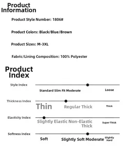 Detailed size chart and material specifications for hooded men's puffer jacket