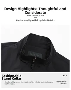 Detail view of windproof stand-up collar and mesh lining on outdoor fishing vest