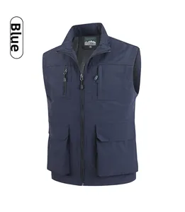 Detail view of the breathable mesh lining and interior stitching of the fishing vest