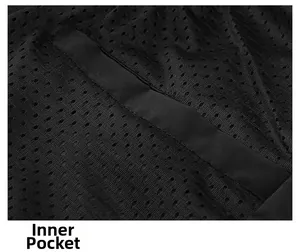Detailed close-up of the breathable black mesh fabric and functional inner pocket design