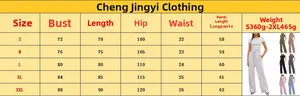 Detailed size chart for two-piece summer set showing bust, waist, and hip measurements