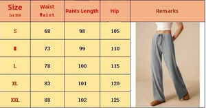 Tabella delle taglie per pantaloni larghi a vita alta strutturati da donna da S a XXL