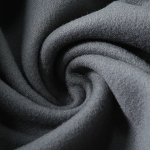 Macro shot showing soft texture and high-density dark grey fleece fabric detail