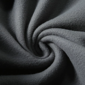 Macro shot of dark grey fleece texture showing soft thermal fabric and thick material
