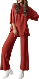 Detail of army green women casual pajamas set showing the loose fit and soft fabric texture