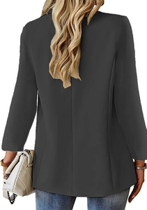 Slim fit women's black blazer jacket back view showing elegant tailored design