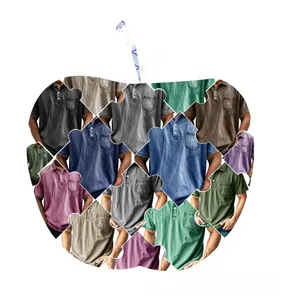 Men's cotton short sleeve polo shirts in multiple colors with classic front chest pocket