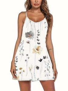 Detailaufnahme des weißen Sommer-Jumpsuits mit feinem Blumendruck und Trägern