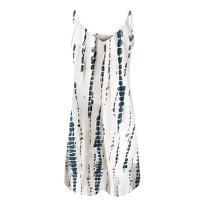 Women's V-neck off-shoulder tie-dye striped summer dress with adjustable straps