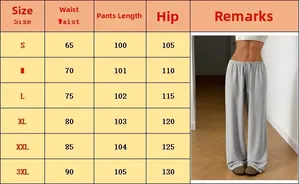 Size chart for women lightweight athletic straight leg joggers with waist and hip measurements