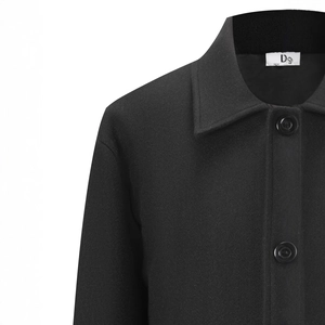 Men's wool blend coat with classic lapel collar and single-breasted button closure