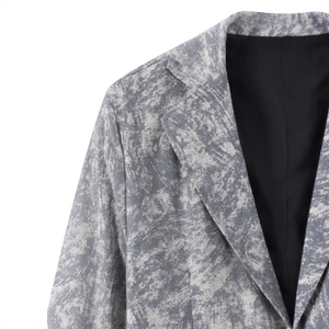 Slim fit grey marbled texture business casual blazer with notched lapels and two buttons
