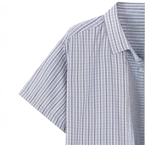 Chemise à manches courtes à carreaux pour hommes avec col à revers classique en tissu fin