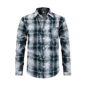 Men's casual long sleeve striped polo shirt with classic collar and regular fit design