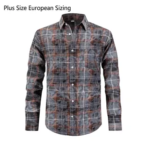 Men Casual Plaid Long Sleeve Shirt Wrinkle Free Non Iron Button Down Flannel Checkered Top With Pocket For Work Daily Wear