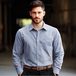 Chemise à Carreaux Décontractée pour Hommes à Manches Longues Boutonnée avec Poche Poitrine Idéal pour Bureau