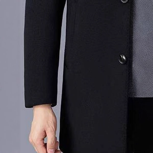 Manteau en laine noir pour homme avec boutonnage simple et coupe business élégante