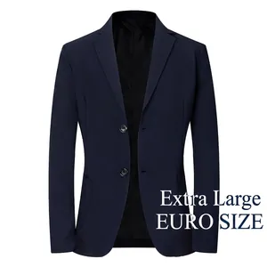 Men Casual Business Blazer Notch Lapel Single Breasted Two Button Slim Fit Suit Jacket Polyester Blend Sport Coat For Office Commute