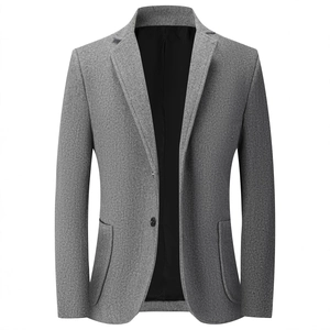 Men's Casual Blazer Notch Lapel Single Breasted Slim Fit Polyester Jacket Soft Business Sport Coat For Office Everyday Wear