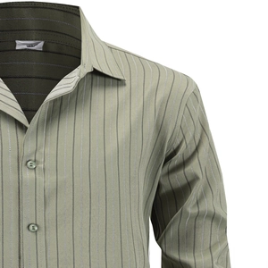 Chemise homme décontractée à manches longues rayée avec col rabattu classique et boutons