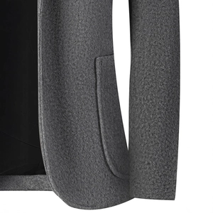 Men's casual grey wool blend blazer with notch lapel and side pocket details