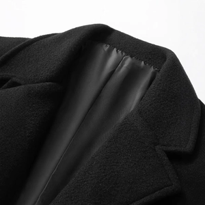 Classic men's single-breasted trench coat with a notch lapel and premium wool texture