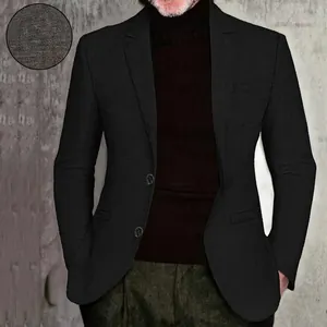 Men Casual Fashion Slim Fit Blazer Notch Lapel Solid Color Lightweight Textured Sport Coat Spring Autumn Business Jacket