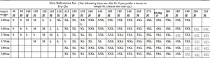 Detailed size guide table for men's slim denim vest showing height and weight metrics