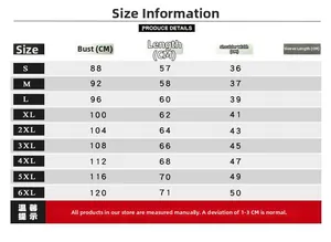 Detailed size chart for black slim fit denim vest from size S to 6XL with measurements