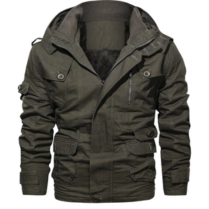 Parka tactique homme vert olive avec doublure polaire chaude et poches multiples