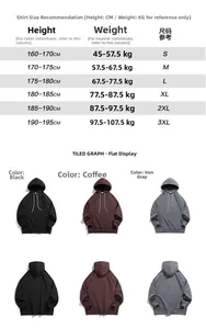 Tableau des tailles et conseils pour sweat à capuche homme uni lourd de S à 3XL