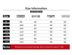 Detailed size chart for men orange denim jacket showing measurements from M to 5XL
