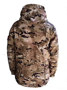 Giacca tattica softshell con mimetica desert e tasca con zip nella parte posteriore