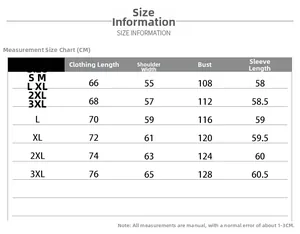 Größentabelle für MA1 Pilotjacken mit Maßen von S bis 3XL in CM für die perfekte Passform