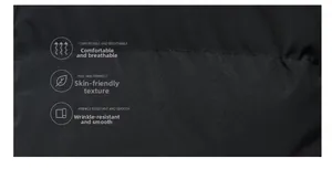 Detail view of smooth wrinkle-resistant black fabric for men's high street winter jackets