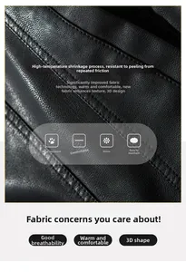 Close-up of black PU leather fabric with litchi texture for bomber flight jackets