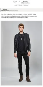 Detailed shoulder quilting on a black men's PU leather flight jacket with stand collar