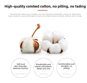 Detail showing premium combed cotton fiber texture for soft and breathable fabric quality