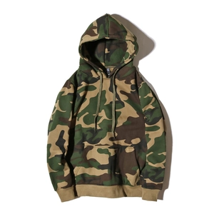 Classic jungle camouflage hoodie with drawstring hood and functional kangaroo pocket
