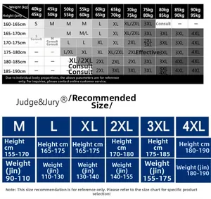Size chart for men's work jacket showing height and weight recommendations in S-4XL