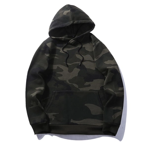 Sweat à Capuche Camouflage Décontracté pour Hommes Manches Longues Streetwear avec Doublure Polaire Poche Kangourou