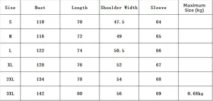 Tableau des tailles détaillé pour sweat à capuche homme avec mesures de poitrine et manches